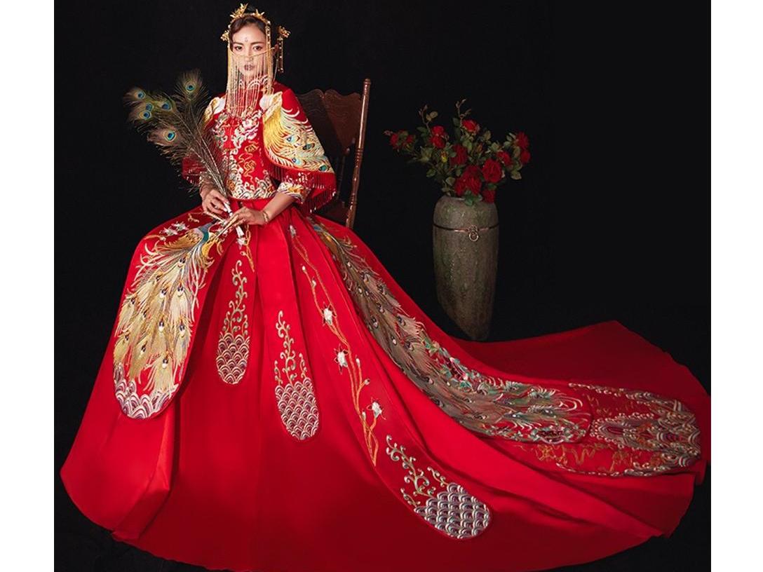 【中式大拖尾仪式礼服】超大拖尾  中式仪式必选