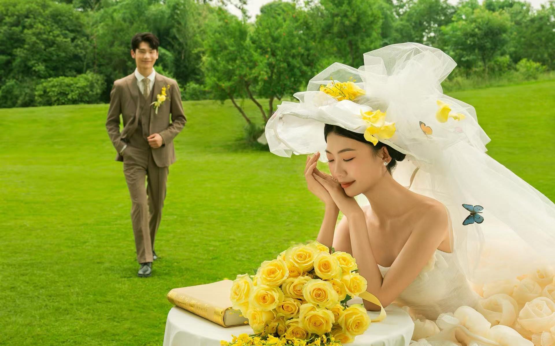 【被問爆法式草坪婚紗照】