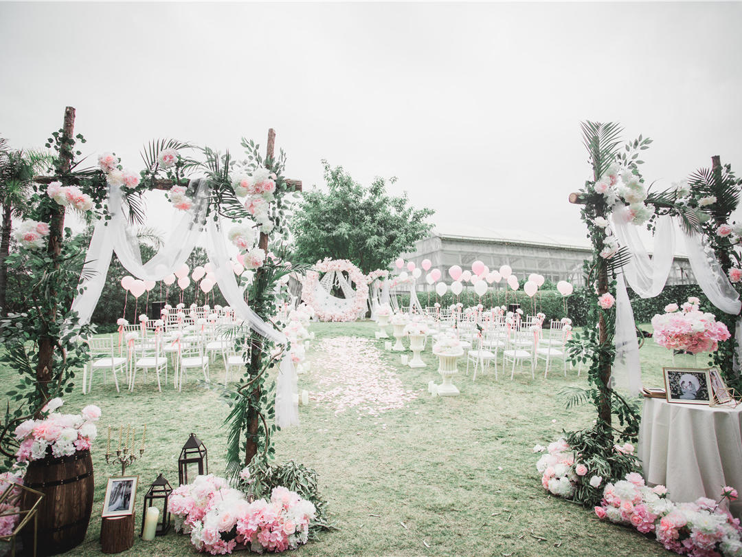 《皓雪》唯美马卡龙粉色户外婚礼