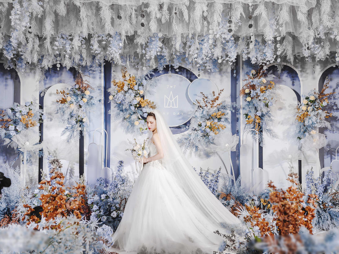 花田唯汀/蓝色系唯美撞色婚礼