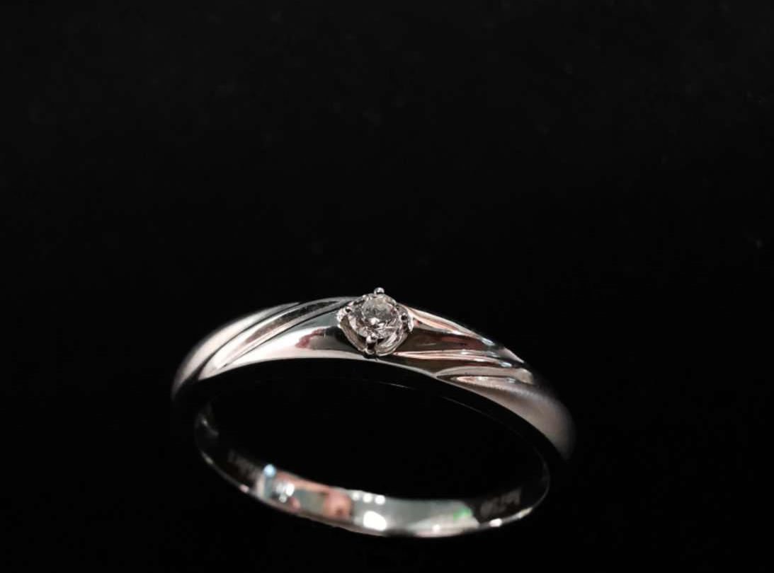 磨砂流线镶钻男款结婚对戒