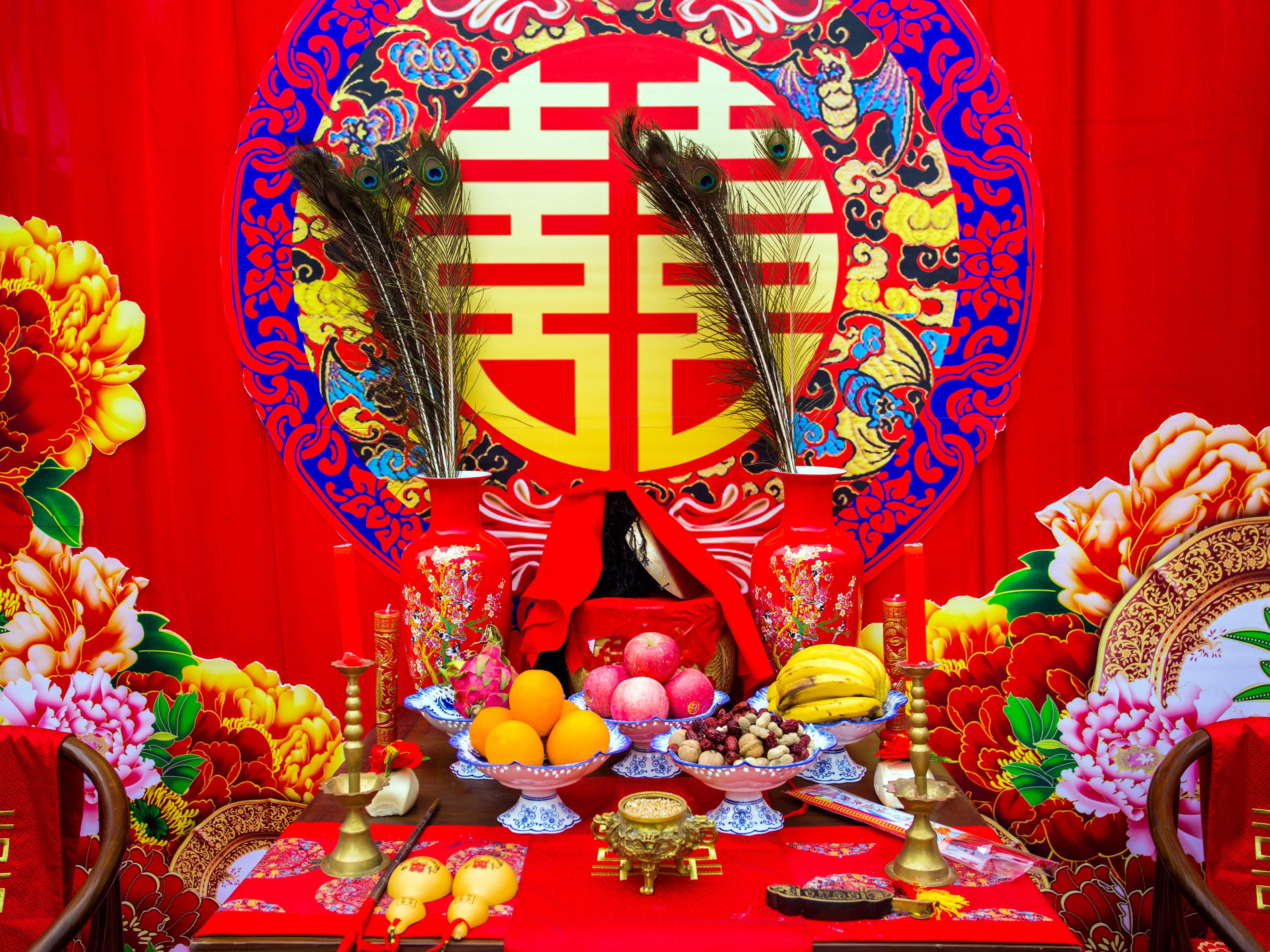 大红色中式婚礼.中式婚礼仪式感更强