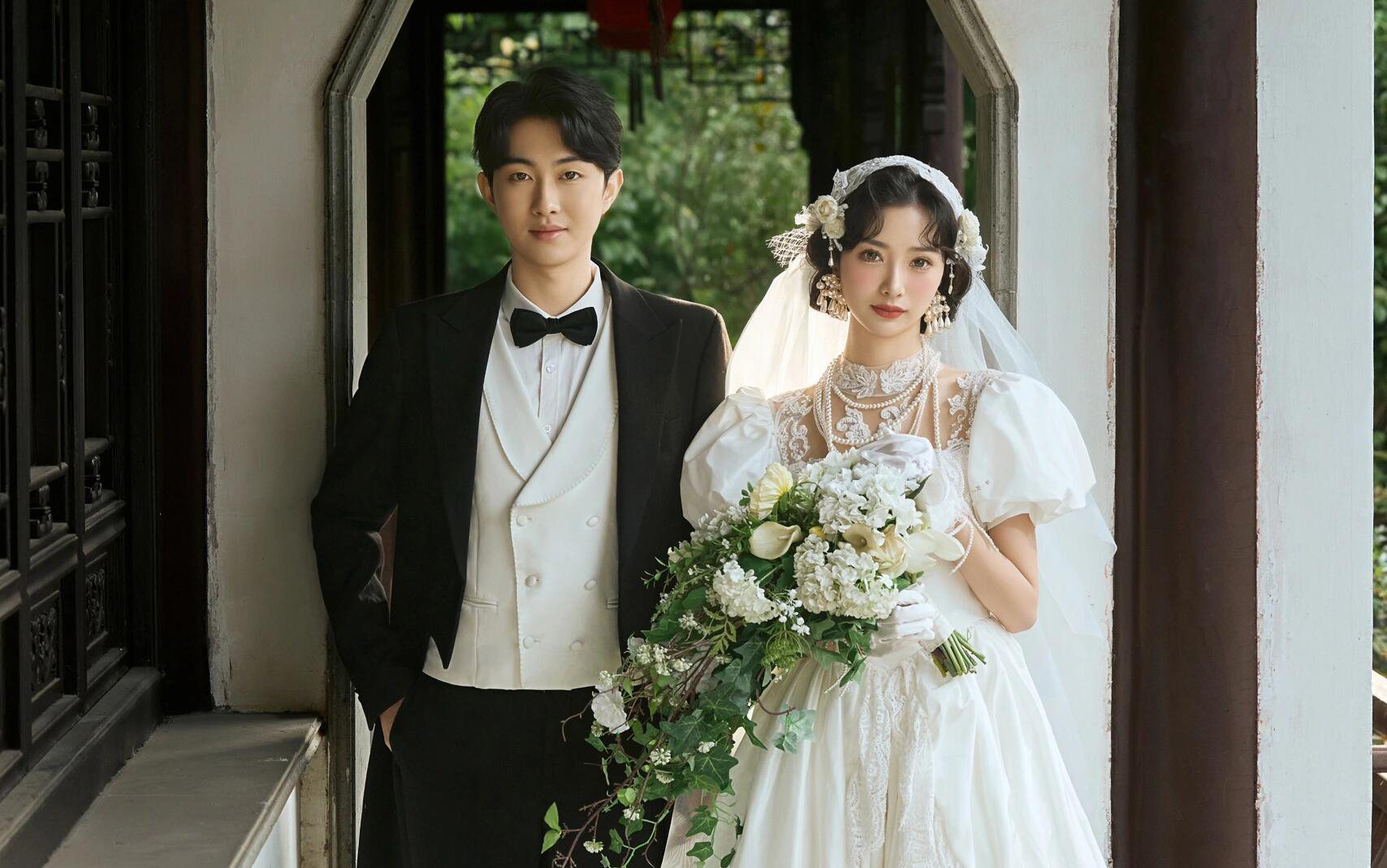 园林婚纱照❤真的好爱我的园林婚纱照氛围感