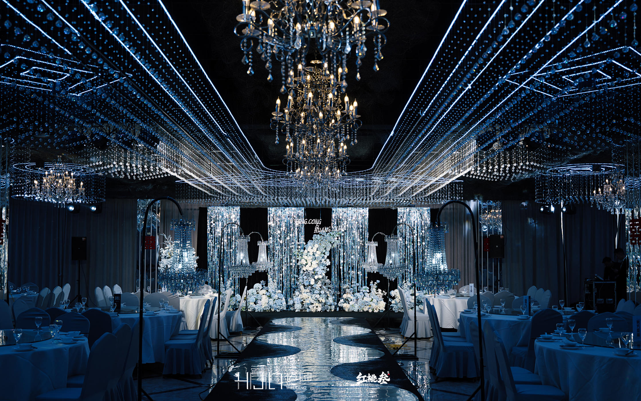 【忆江南】蓝调江南婚宴，水晶光影邂逅浪漫誓言