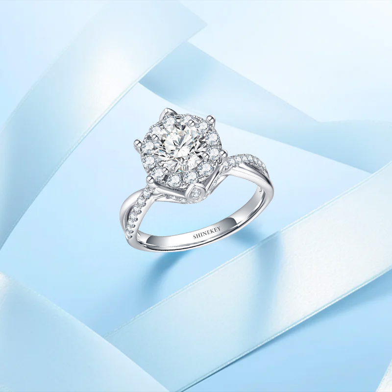 SHINEKEY 光钥 FlowerLove恋花 Pt950钻戒 精选D色克拉钻