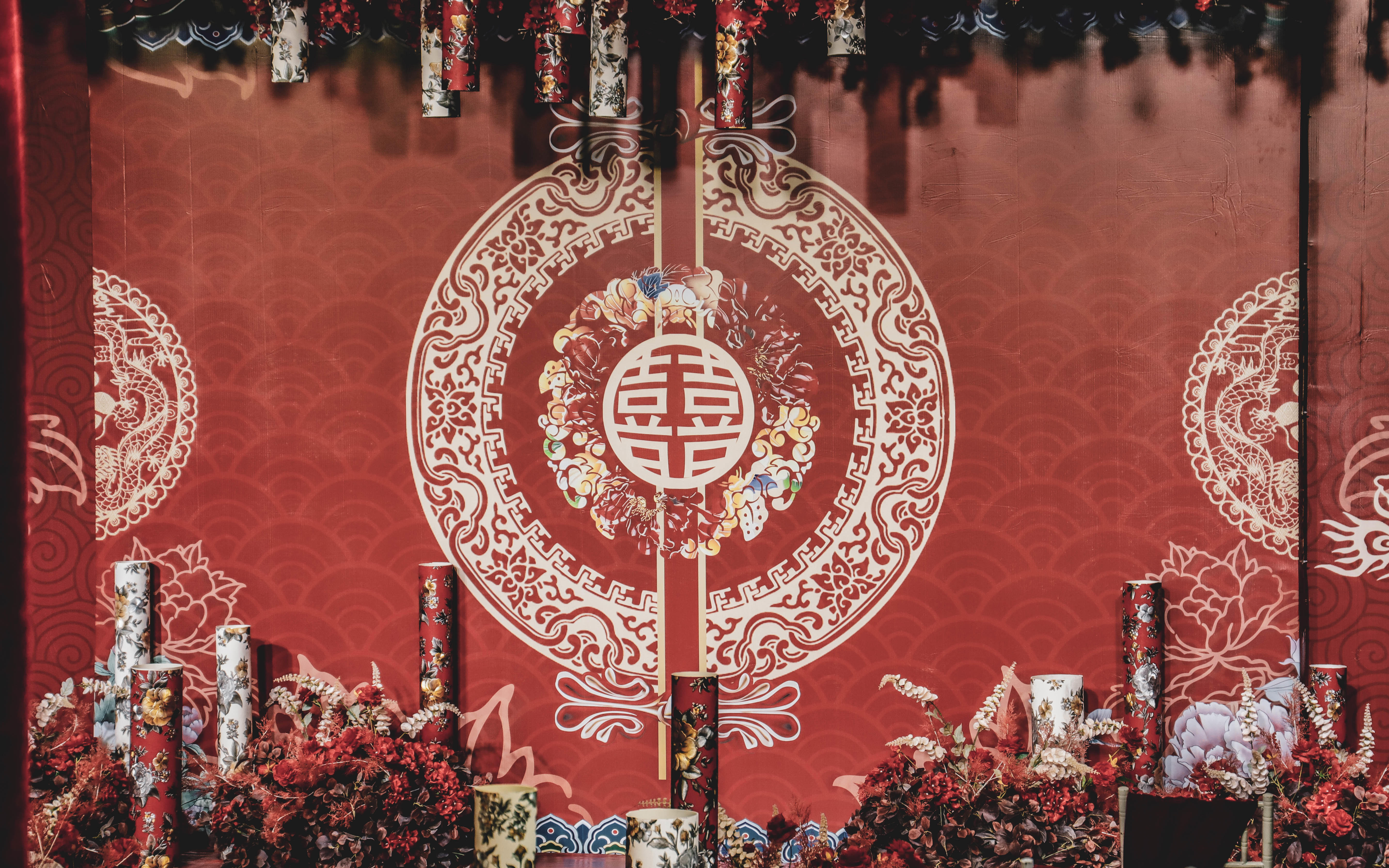 中国风新中式婚礼布置小预算红色喜庆