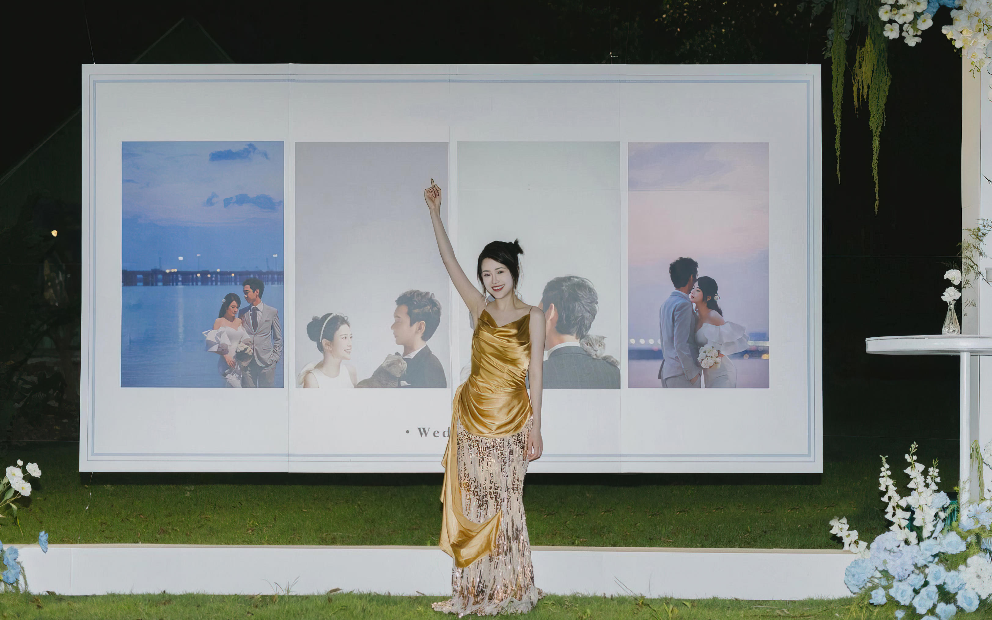 蓝白系列简约婚外婚礼