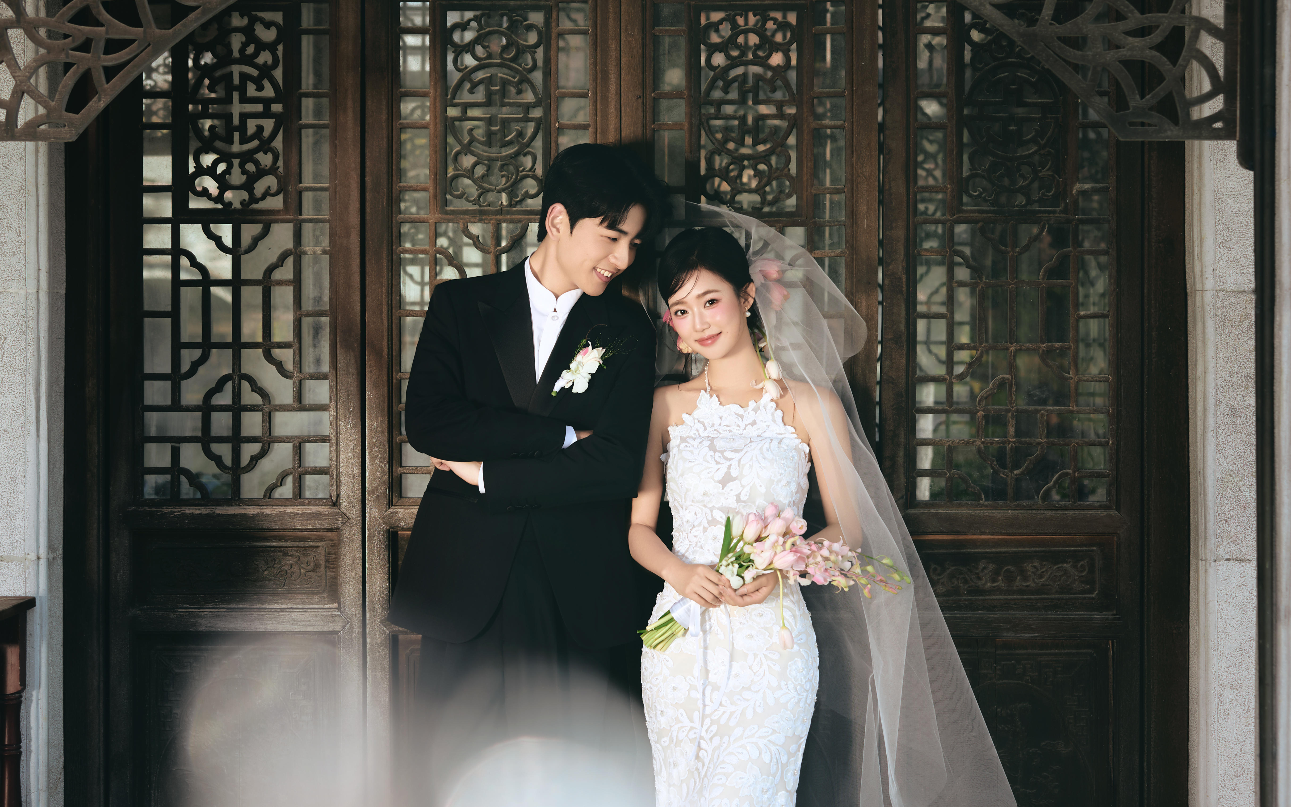 如诗如画的新中式园林婚纱照❤