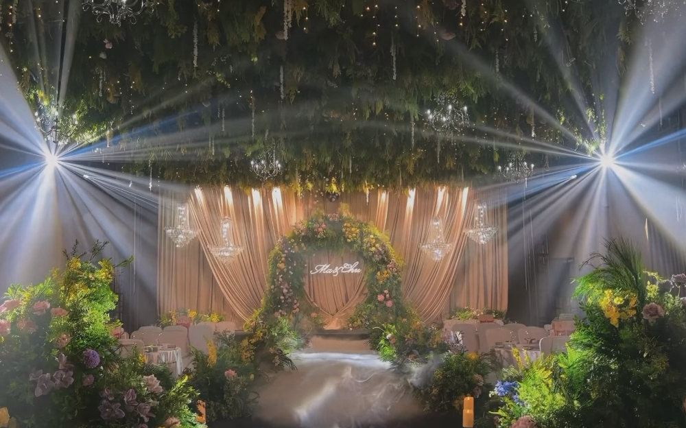 深香檳色布幔森系自然風(fēng)婚禮