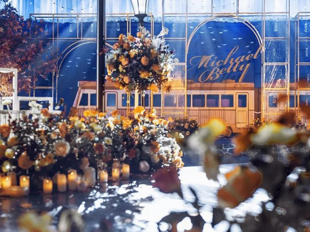 【薇雪婚礼】室内蓝橙色系千与千寻主题婚礼