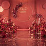 佰翔酒店婚礼，2020年大热，红橙色系镜面地毯