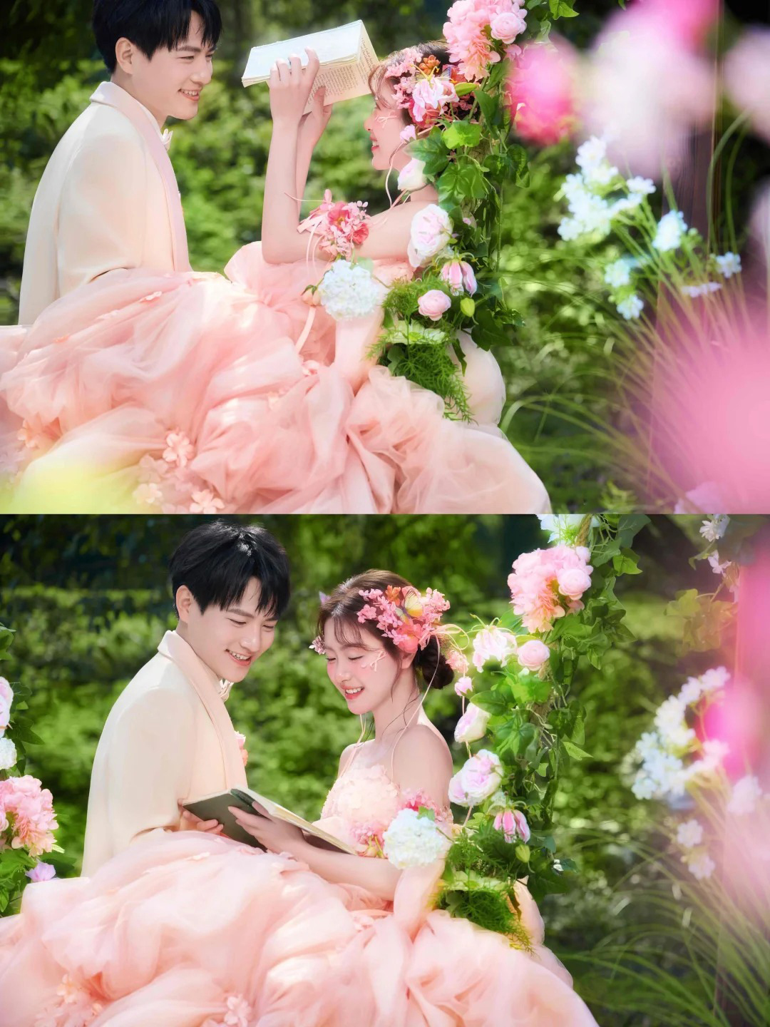 粉色花神婚纱照天花板💖浪漫值直接拉满！