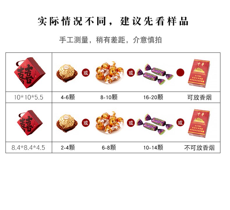 包好发货 成品喜糖套餐喜结连理 喜糖+喜糖盒【成品喜糖不支持退换】