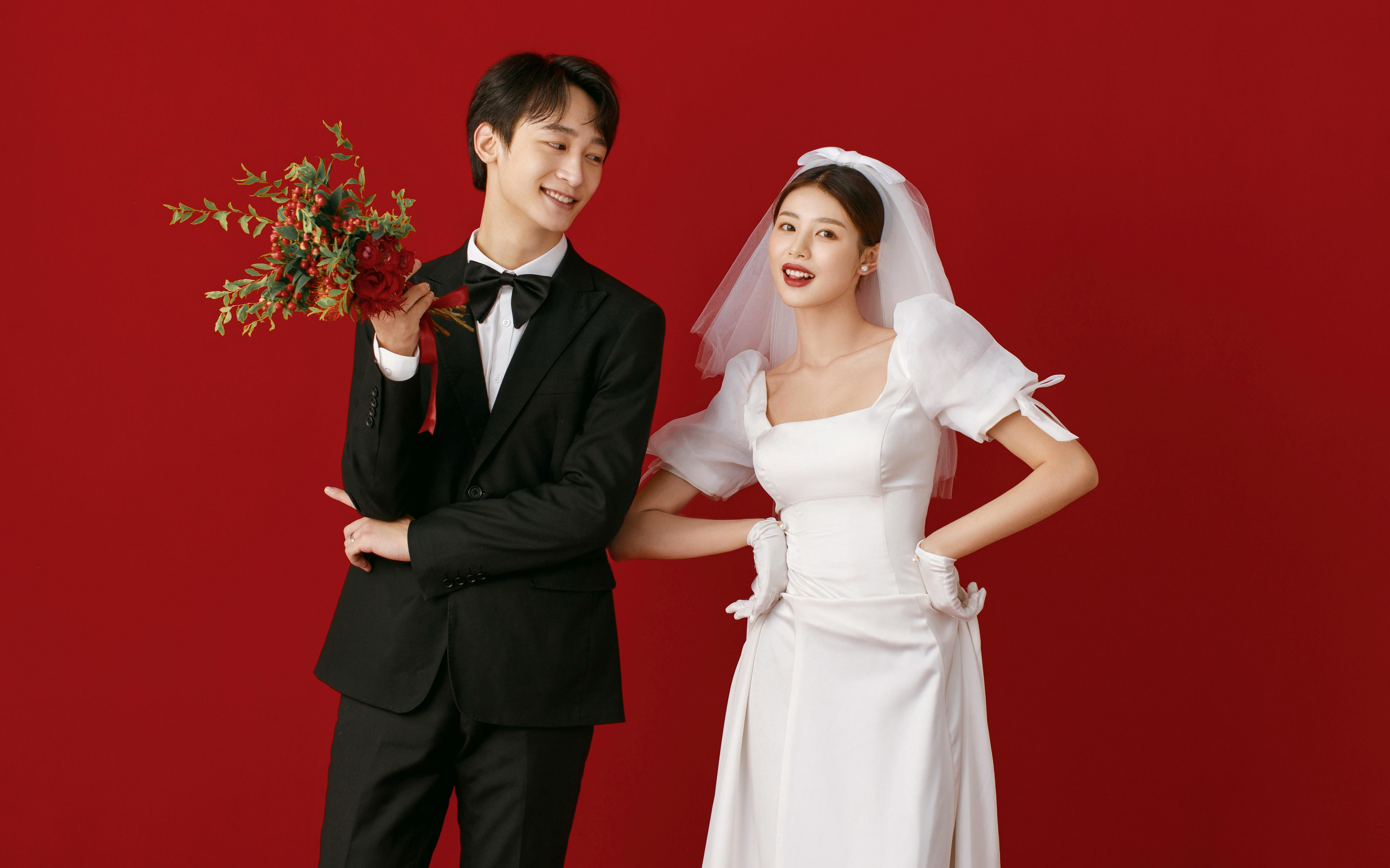 【施华洛摄影】红色轻复古婚纱照❤️看不腻的心动