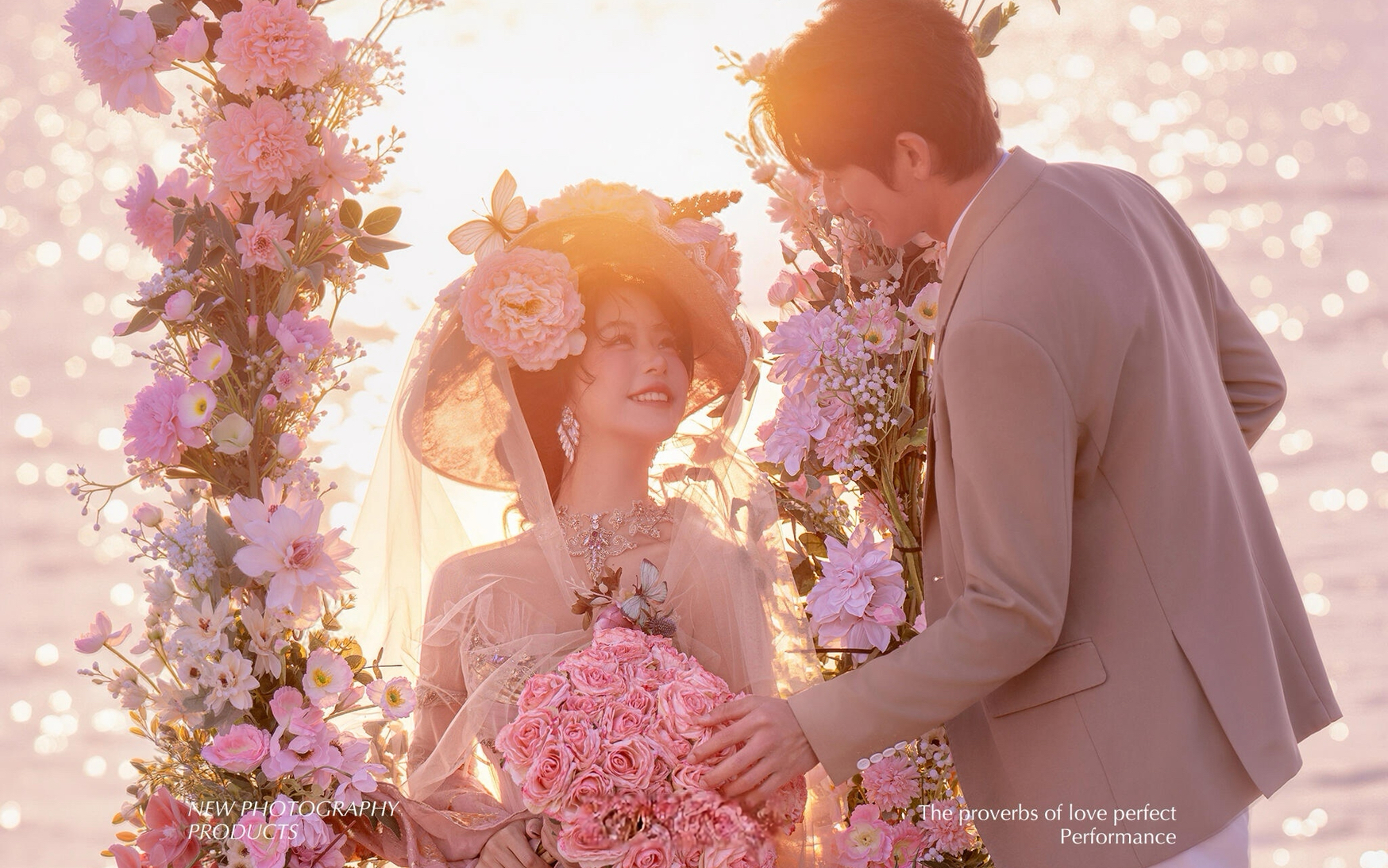 頭紗和發(fā)絲在晨曦里發(fā)光