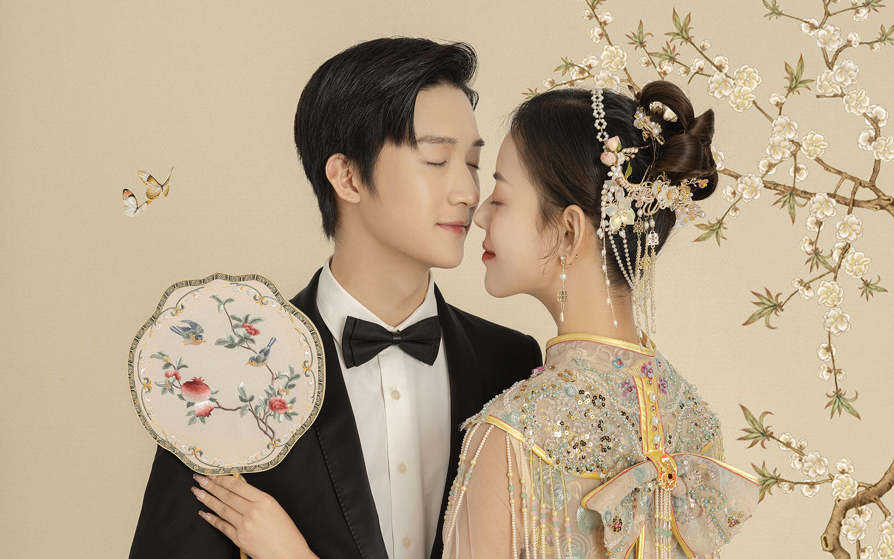 工筆畫婚紗照 美人躍然紙上