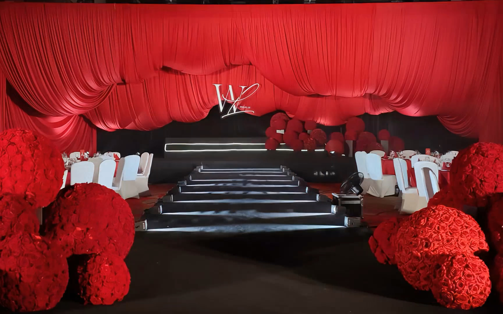 花田禧事—含四大人员—复古红韩式布幔