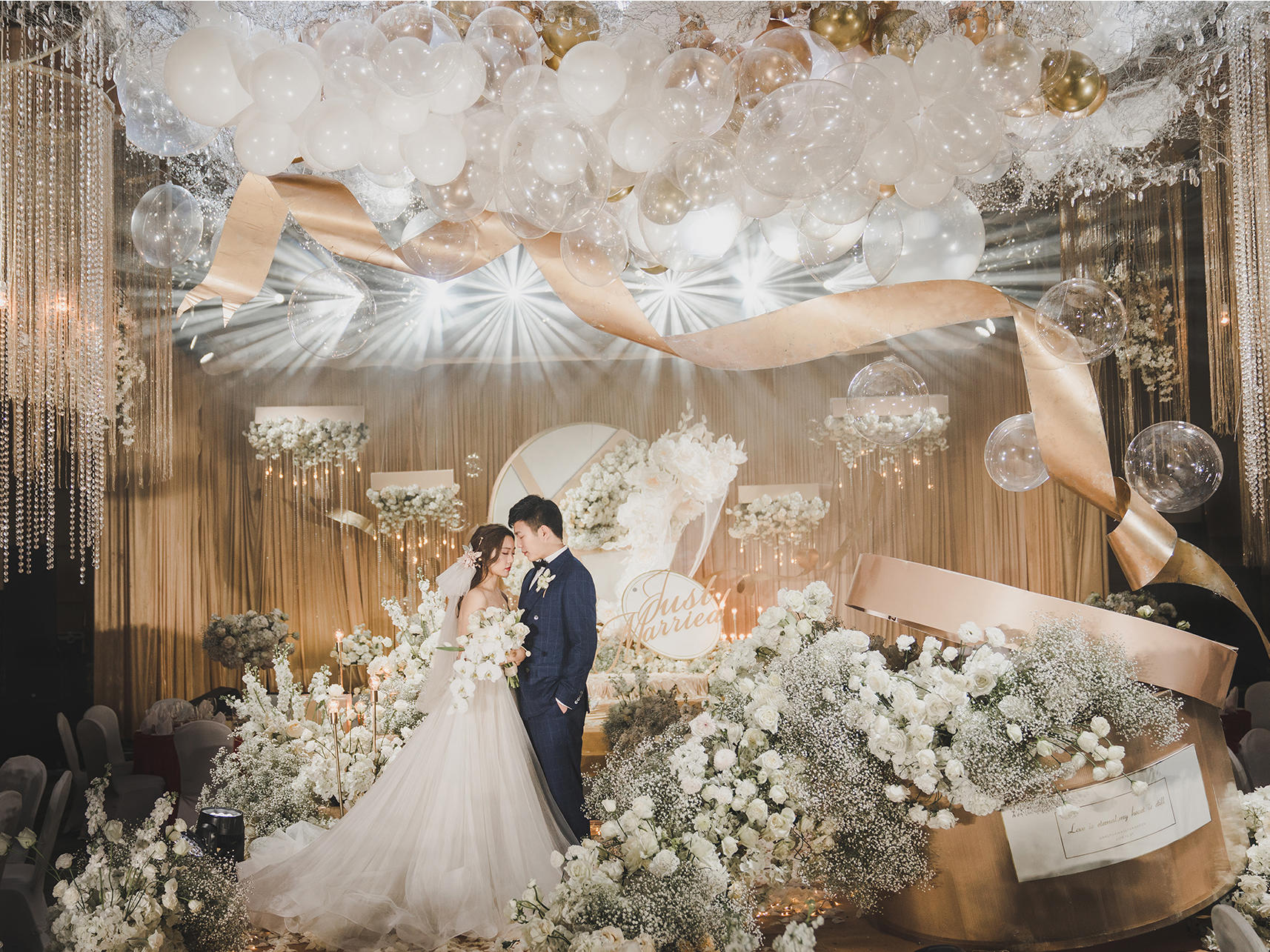 【幸运星婚礼】全定制精致香槟色简约风格婚礼