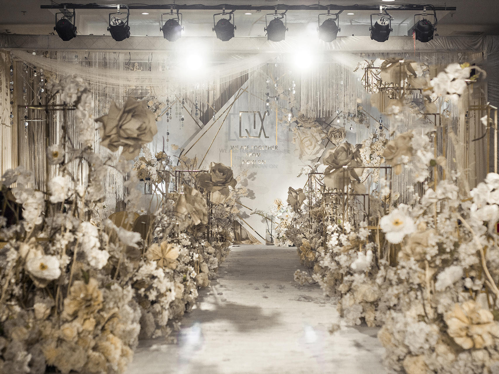 金月亮 香槟金色婚礼 几何