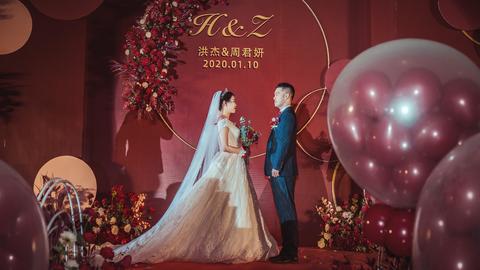 佰翔酒店婚礼，2020年大热，红橙色系镜面地毯