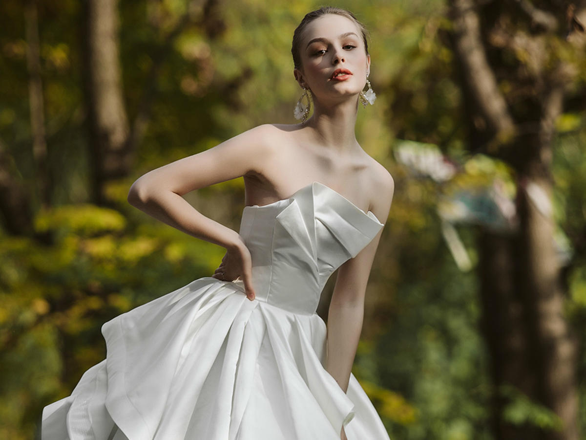 【曙光】春夏款一字肩抹胸礼服