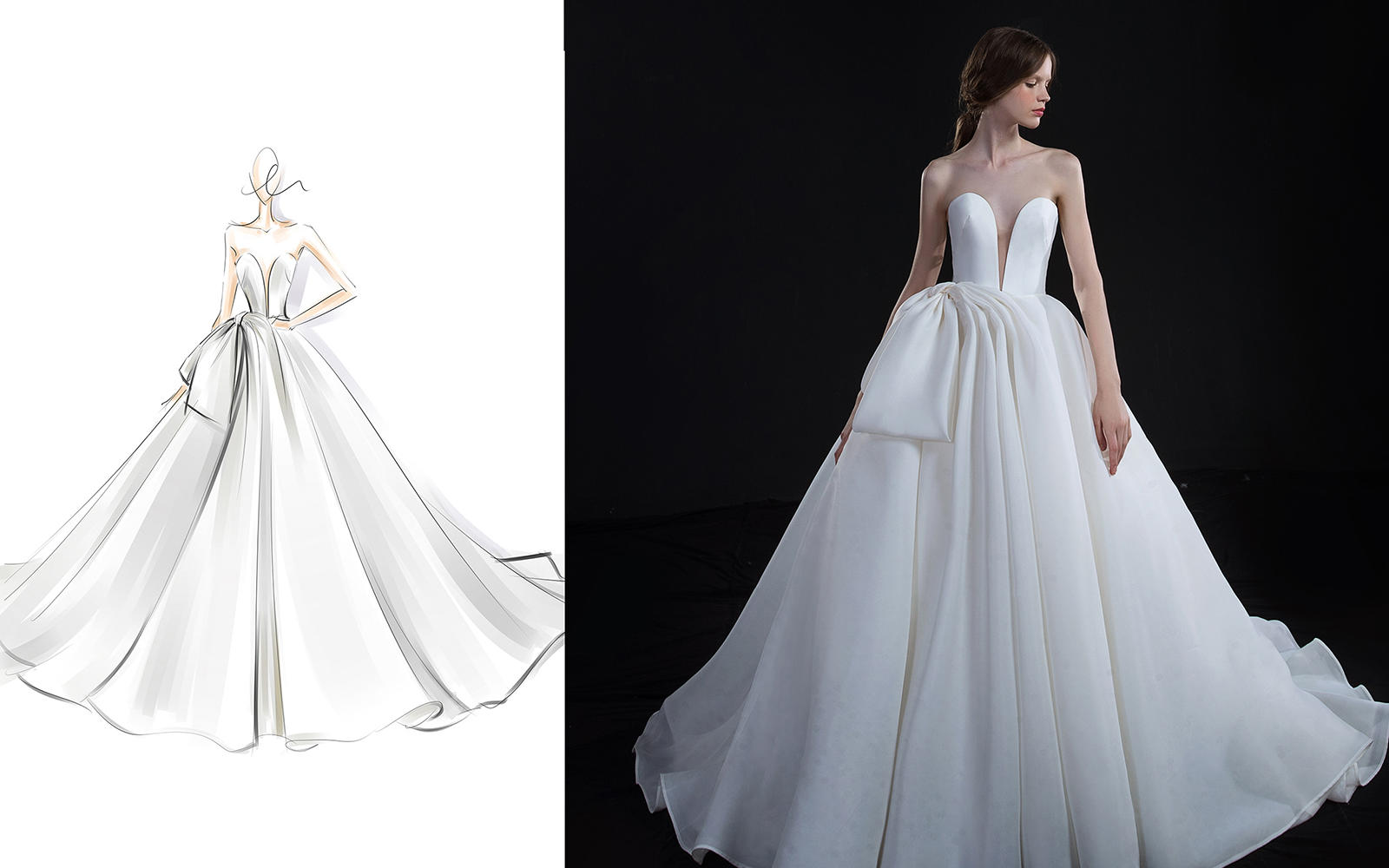 FD抹胸腰间蝴蝶结款蓬蓬裙~