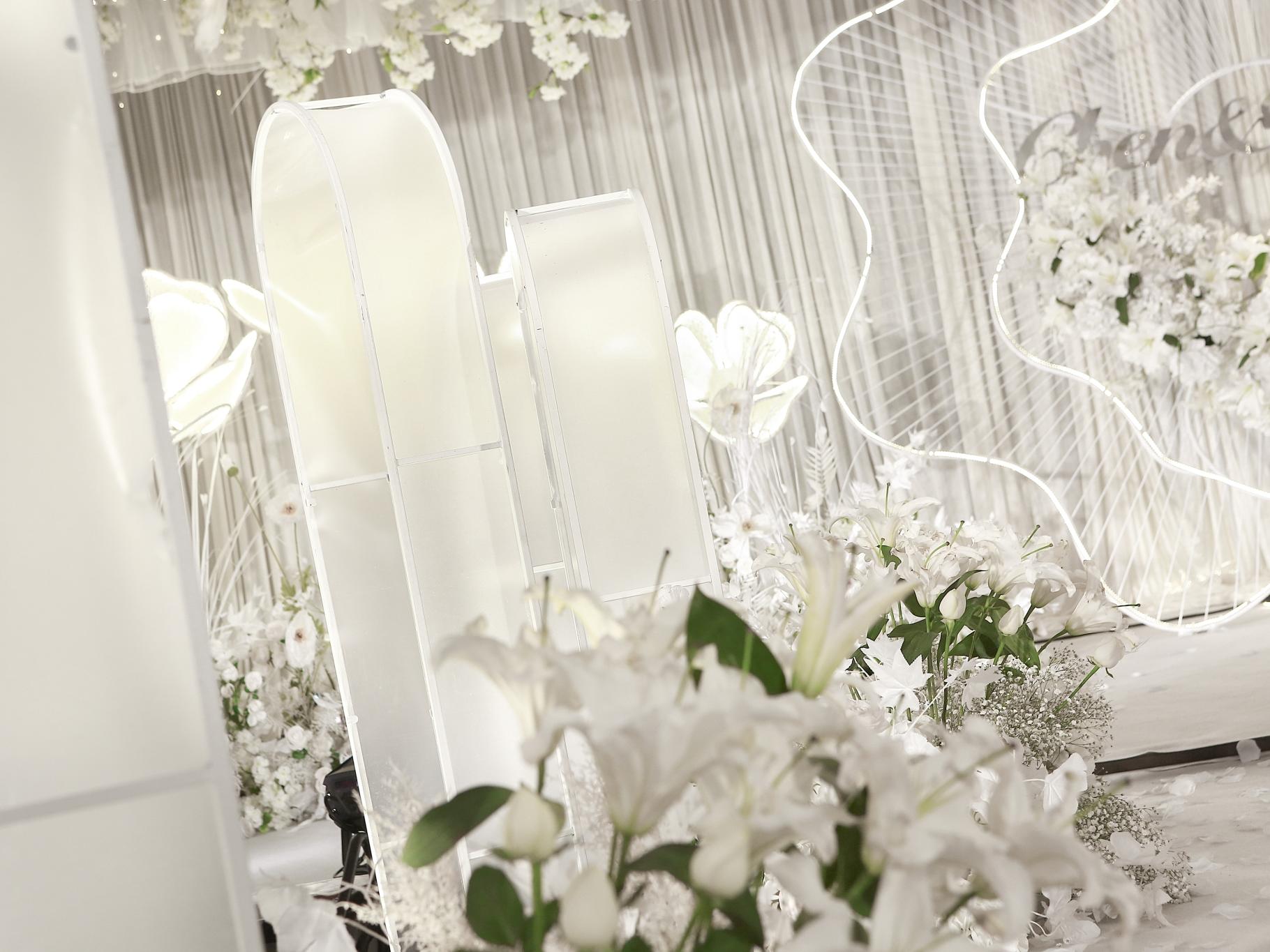 《千丝万缕》梦幻纯白含吊顶西式婚礼