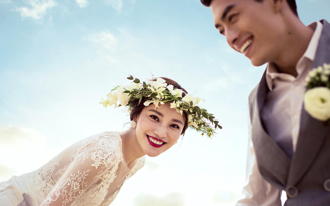 【埃菲尔】海景+园林浪漫婚纱照