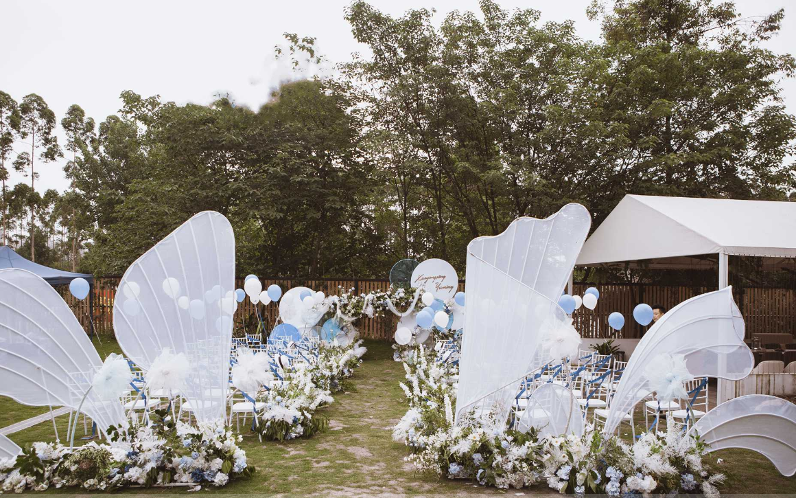 蓝色户外婚礼——小预算/清新