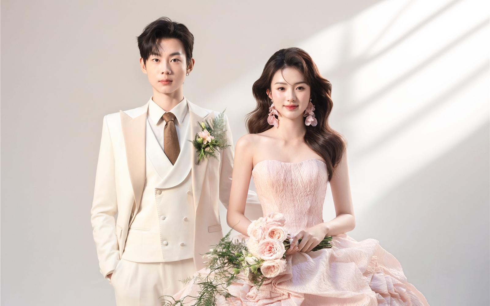 🌸 温柔到骨子里的粉色婚纱照｜是心动的感觉呀～