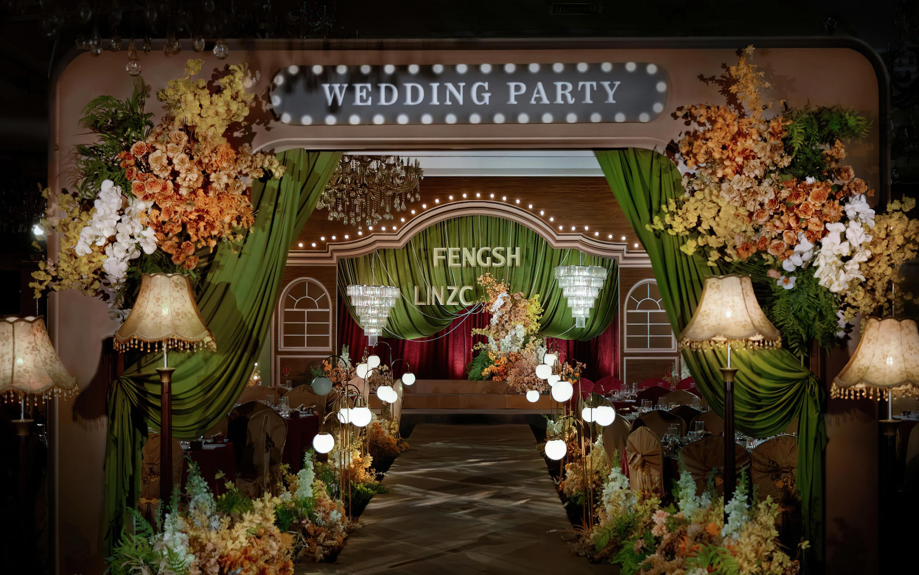 #甜蜜蜜婚礼#复古港风主题 焦糖棕（绿）