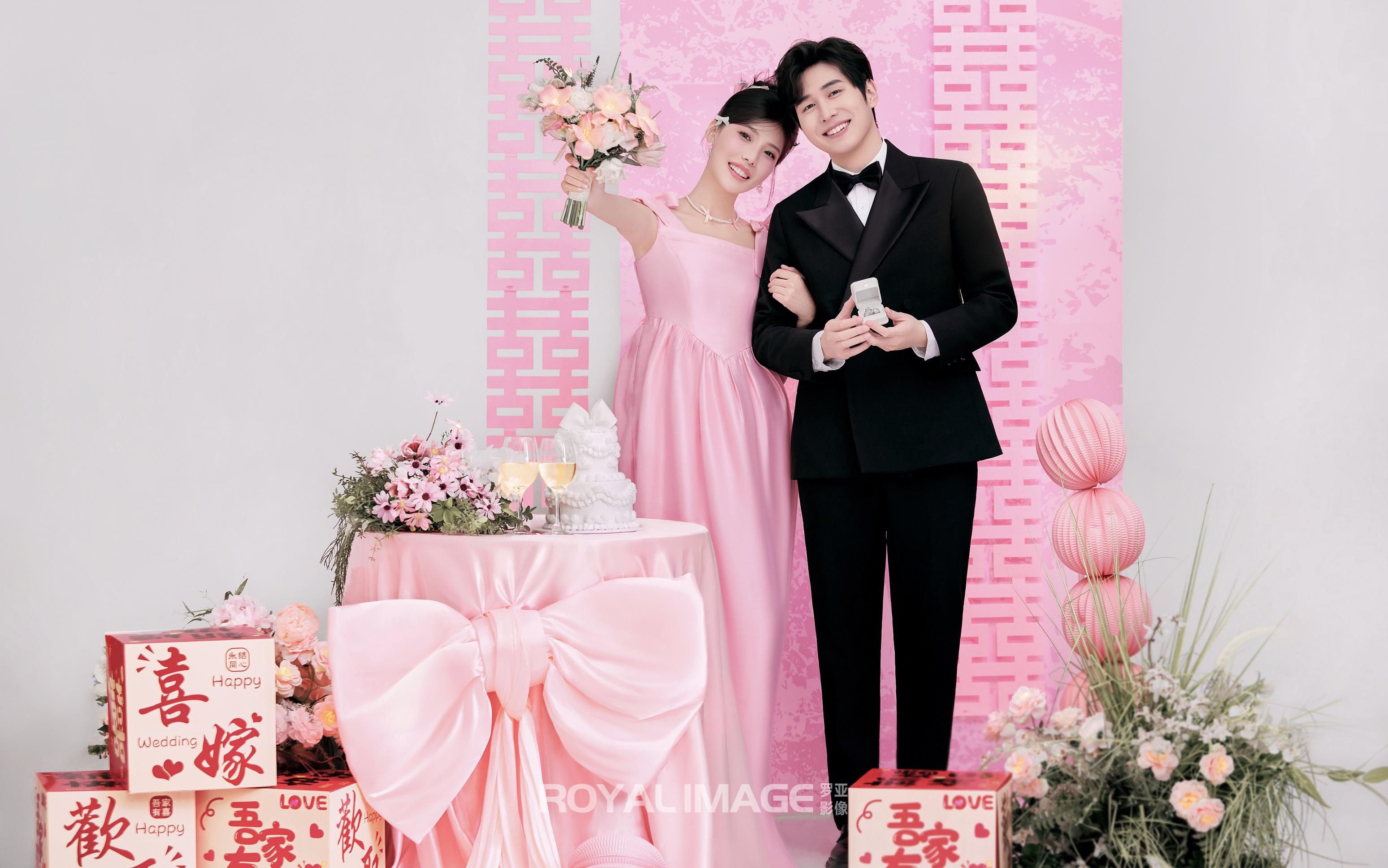 粉嘟嘟新中式喜嫁婚纱照🥰就是这么甜❗