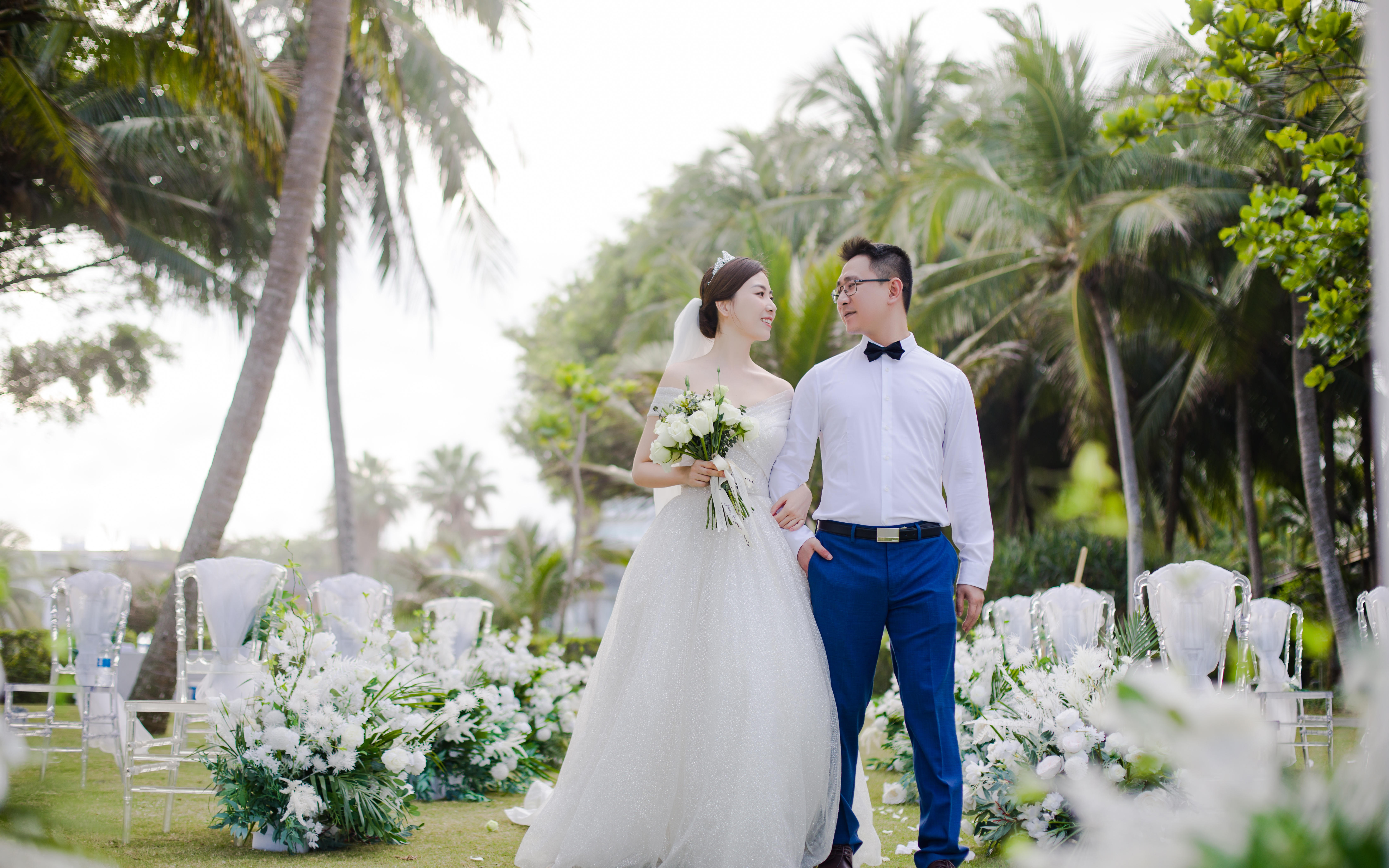 【三亚草坪婚礼】海棠湾民生威斯汀沙滩草坪婚礼