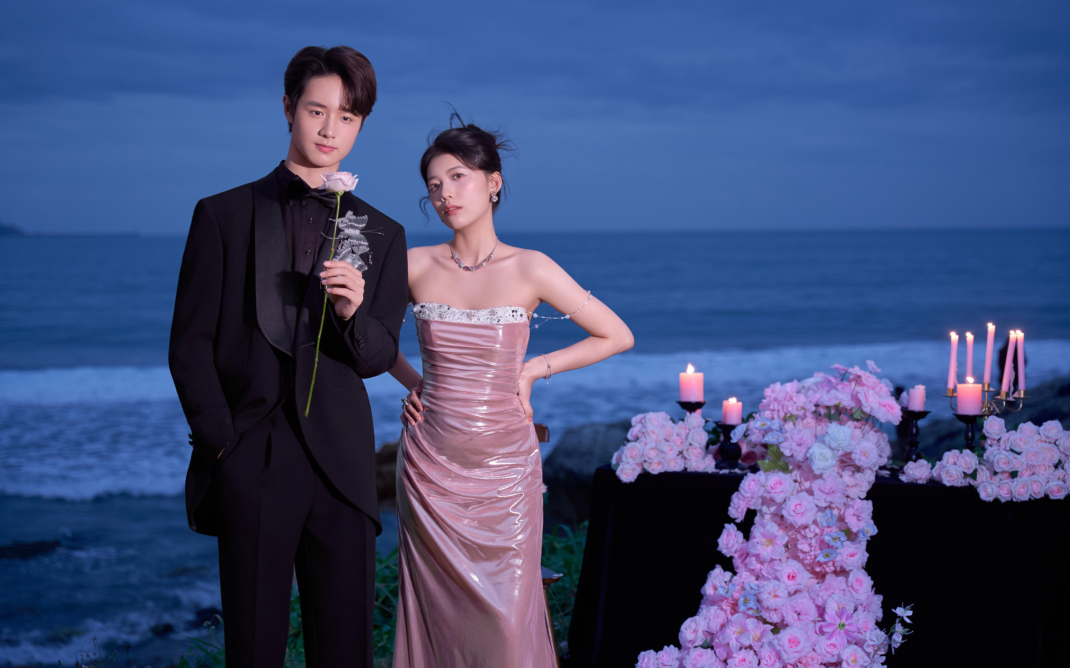 星星掉进浪花里｜夜景婚纱照会发光🌙