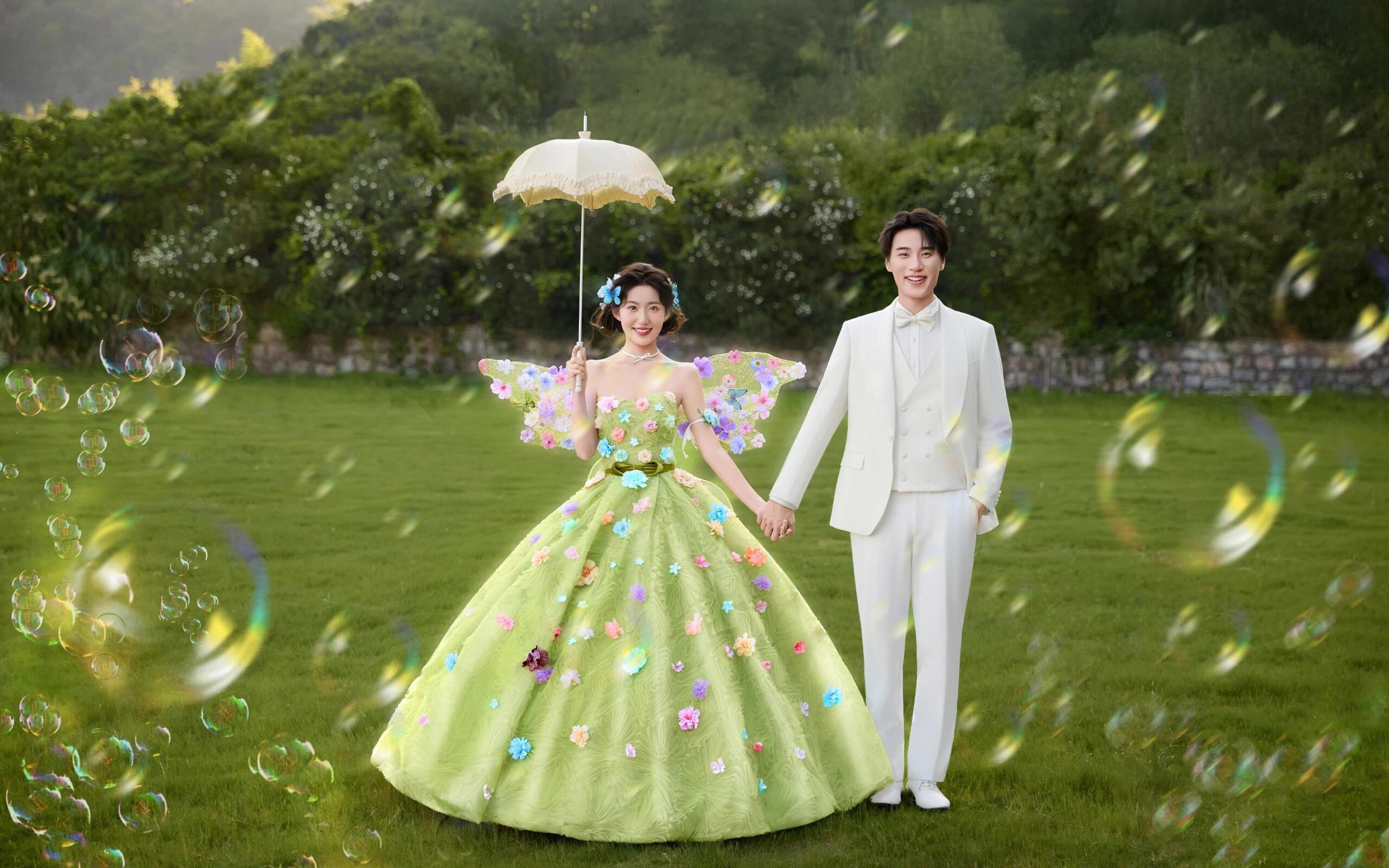 【拍到了超甜的森系婚紗照被夸爆了】