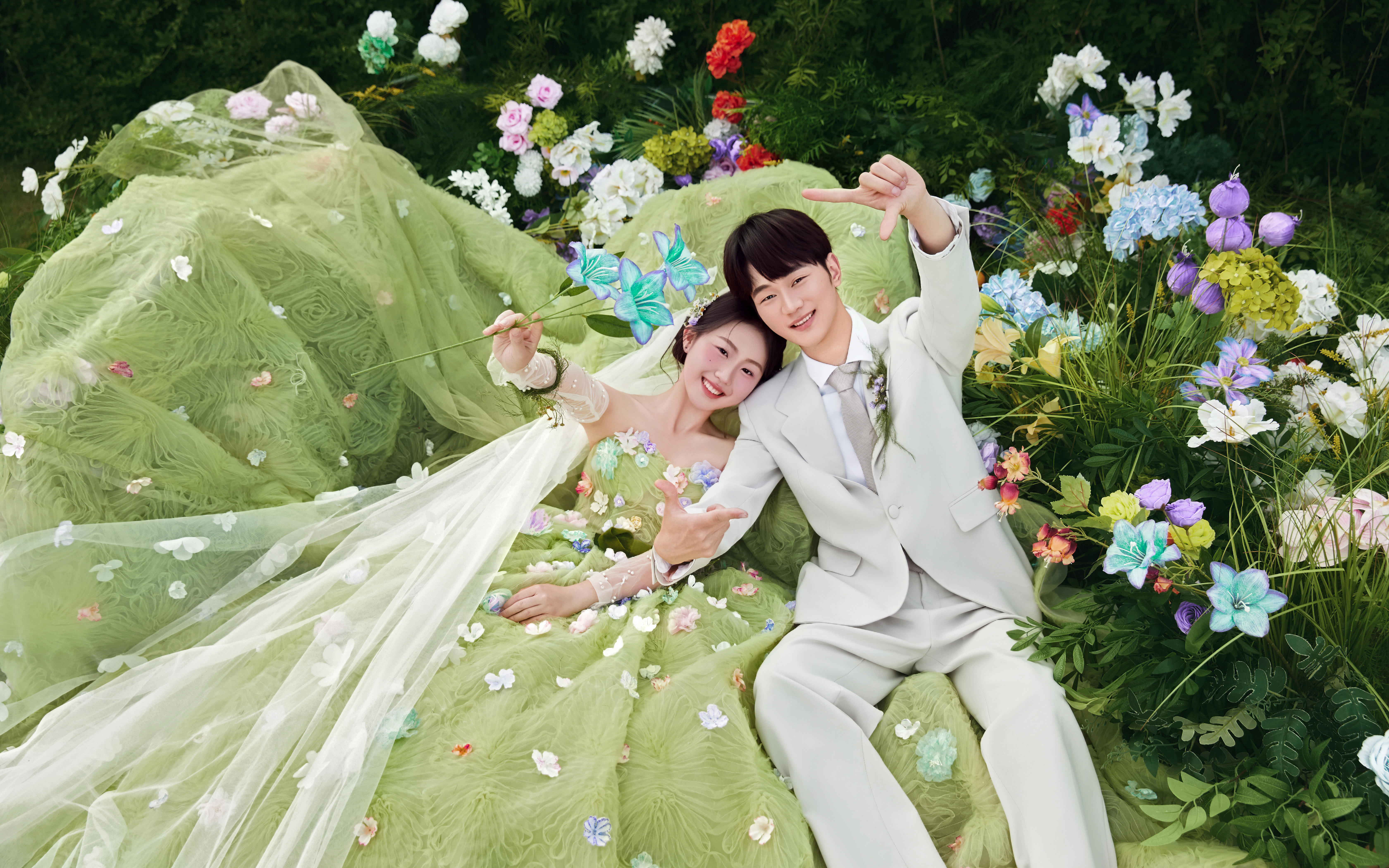 花神婚纱照原来这么出片💗天啦好温柔好浪漫