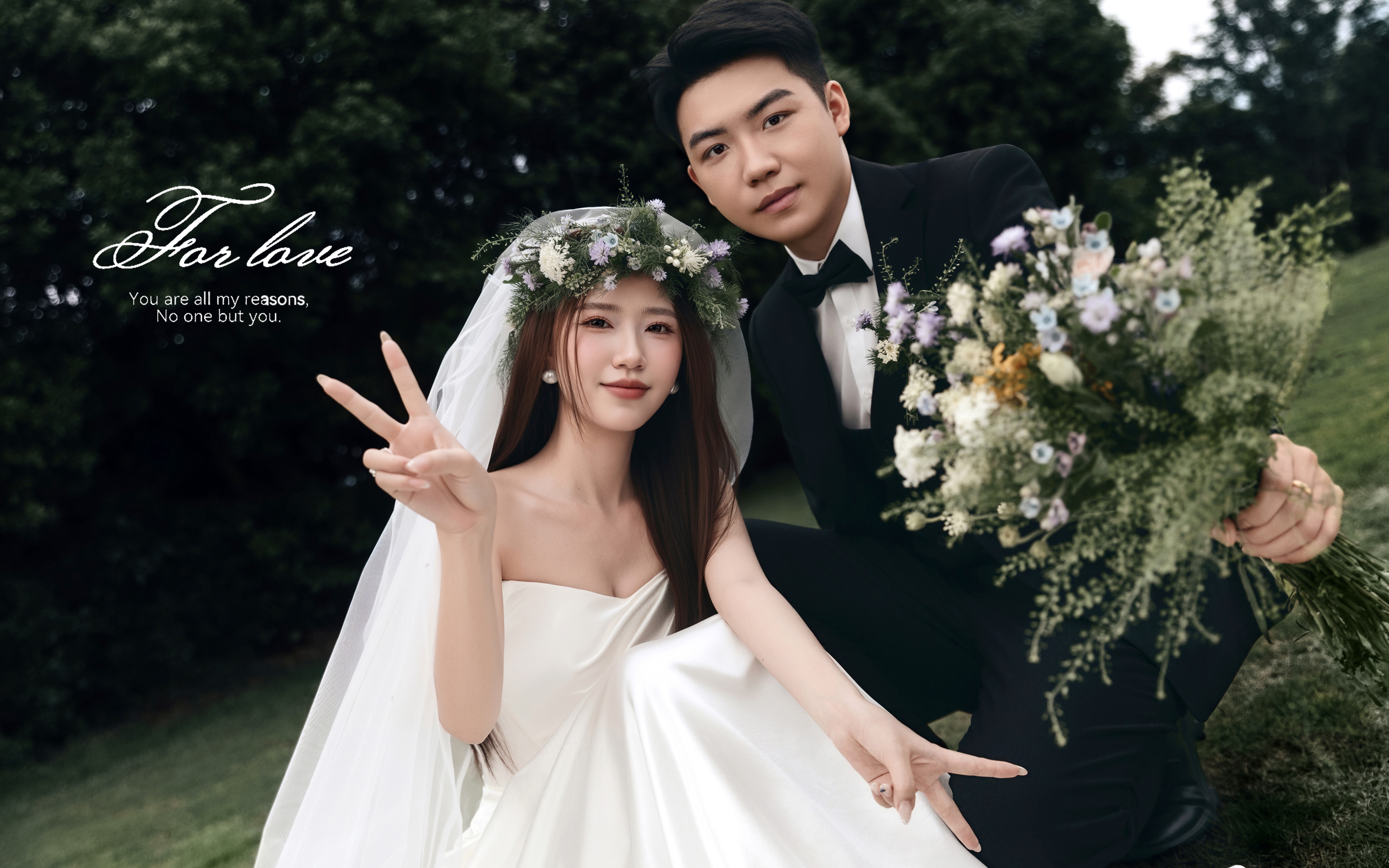 幸福暴击✨ 胶片质感拉满的草坪婚纱照！