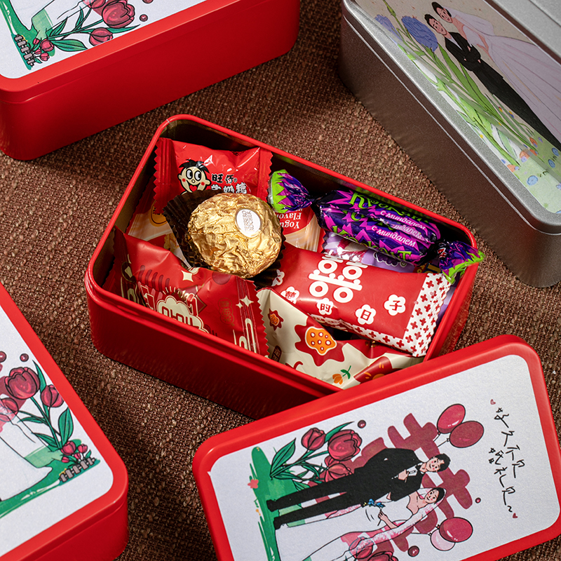 包好發(fā)貨 成品喜糖套餐鐵盒 喜糖+喜糖盒【成品喜糖不支持退換】