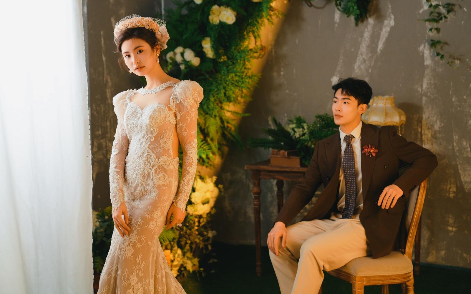 莫奈之窗??花房復(fù)古法式婚紗照??