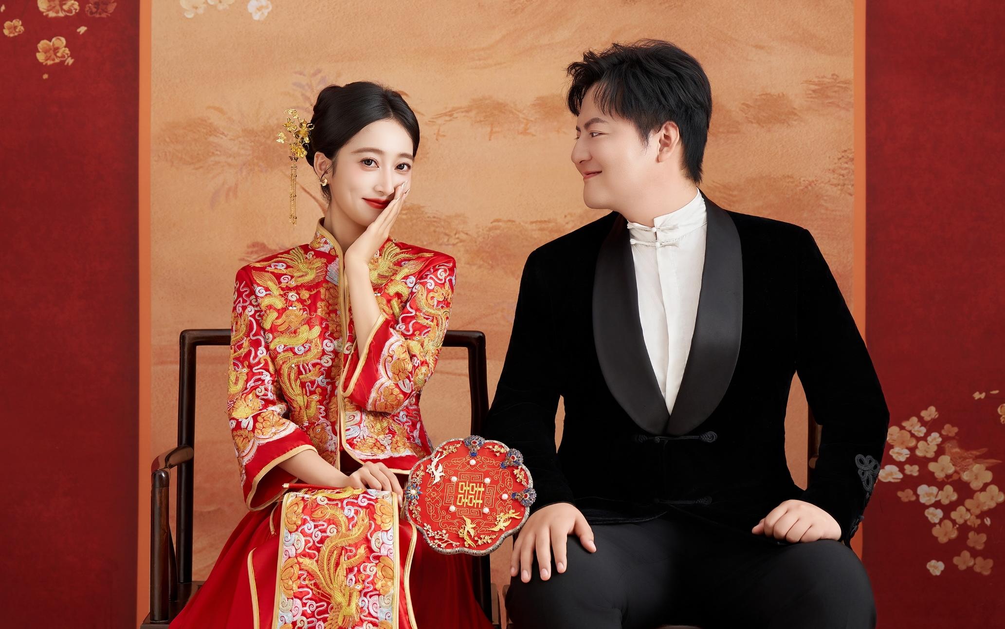 富家千金美美出嫁💰年代感中式婚纱照