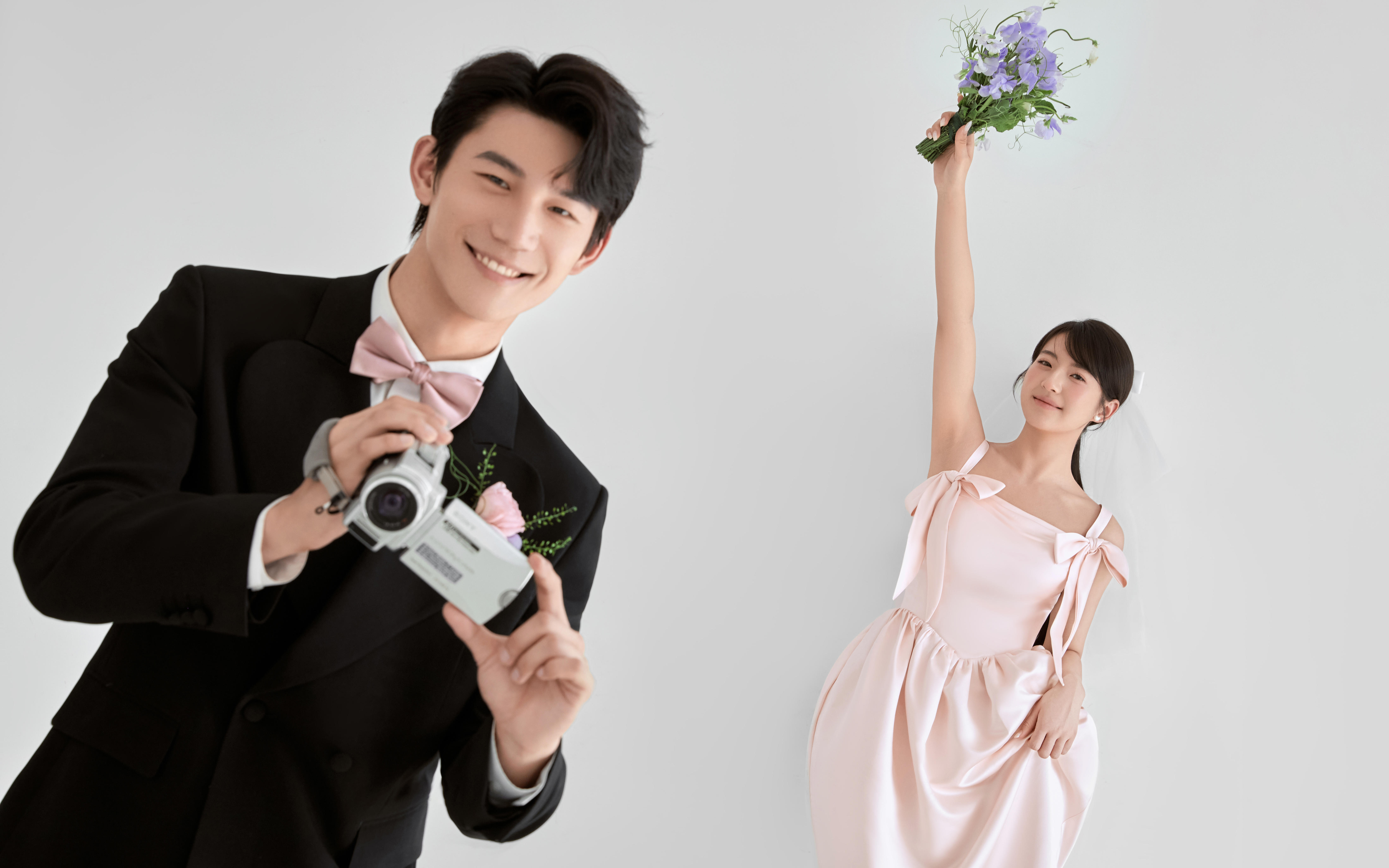 甜妹来袭！！00后都在拍的韩式简约婚纱照