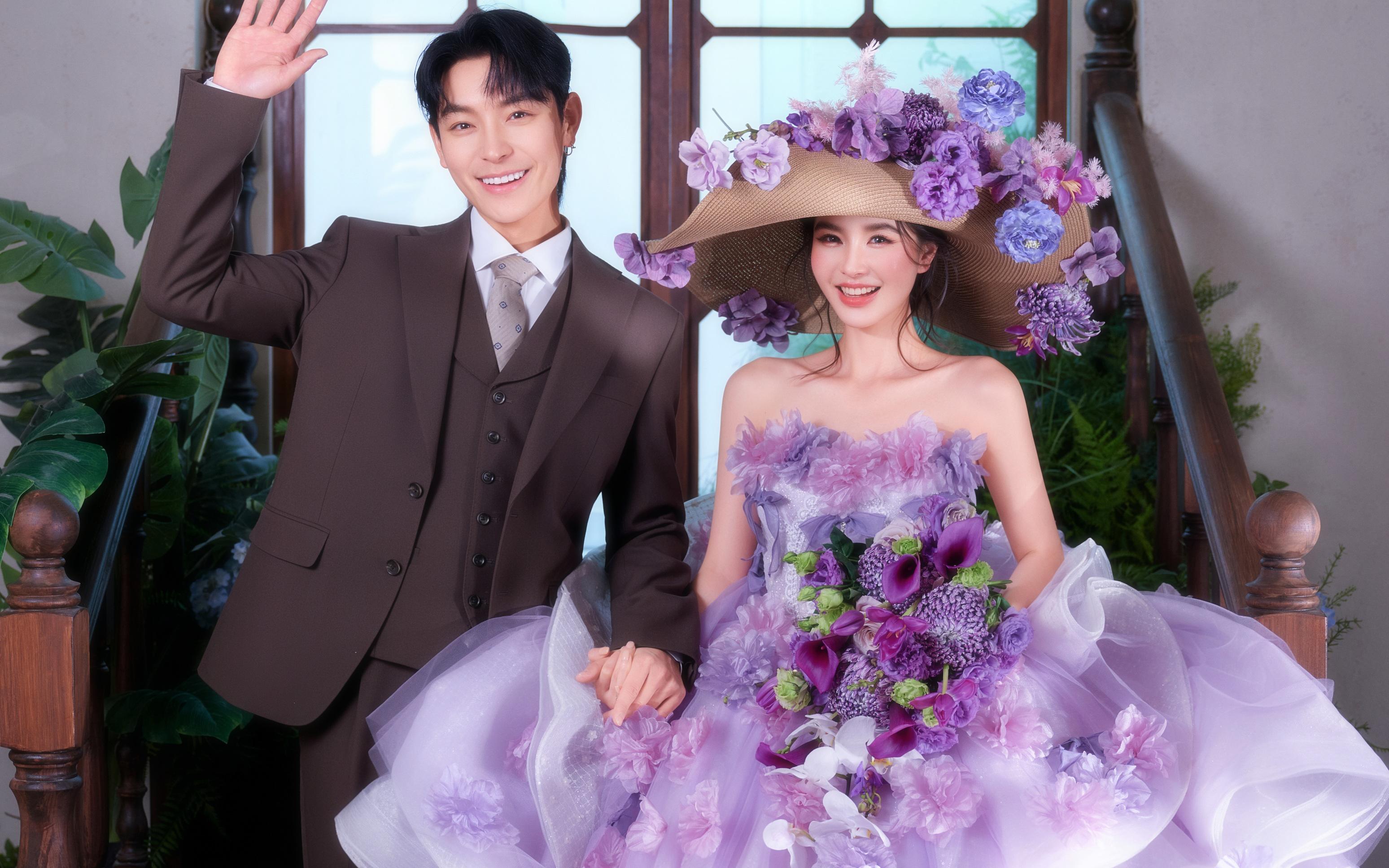 在徐州把婚纱照拍成了莫奈的紫调花房💐