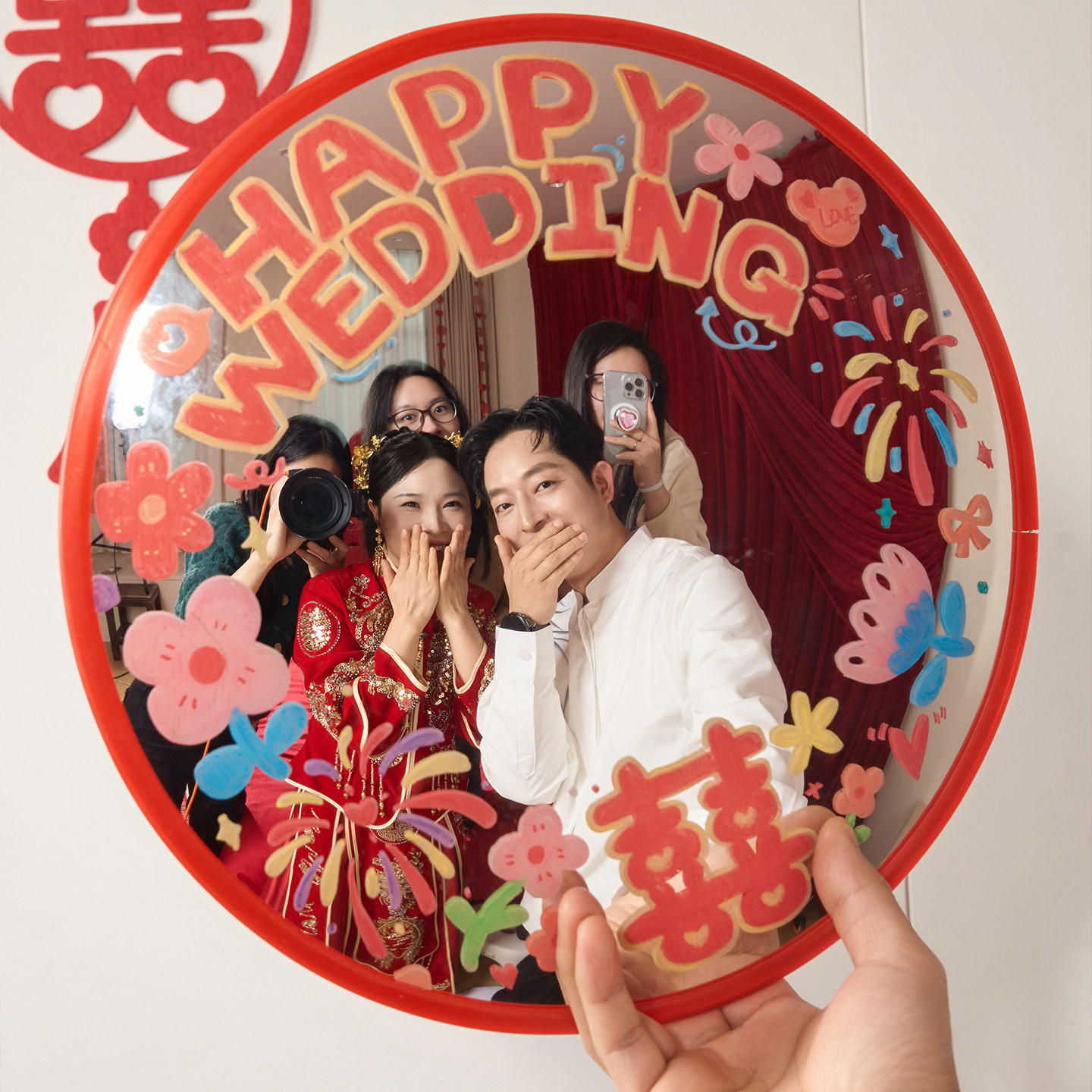 结婚搞怪哈哈镜 凹凸镜面婚礼拍照摆件道具