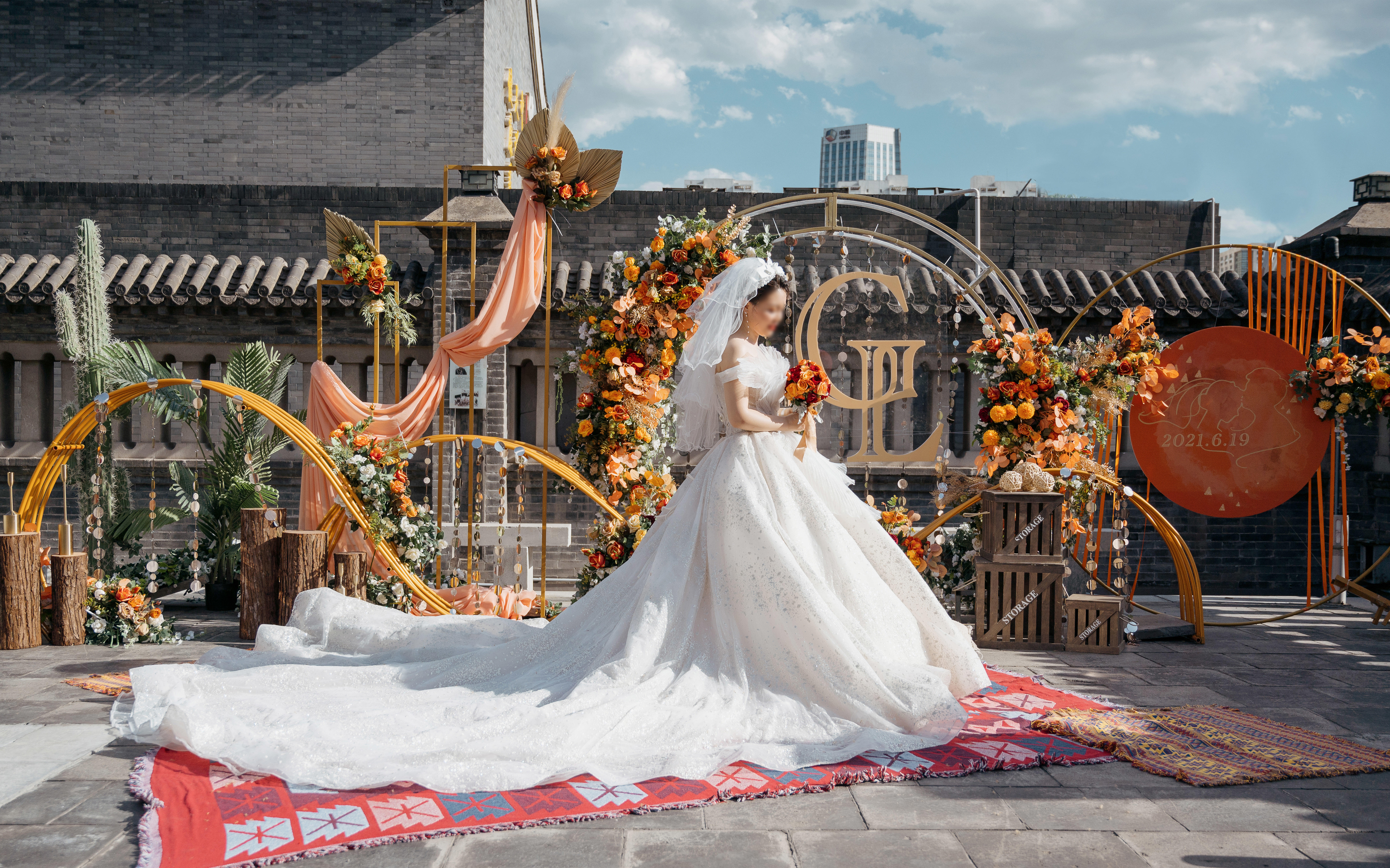 【忆拾光】曹公馆真实案例 橙红色系复古婚礼