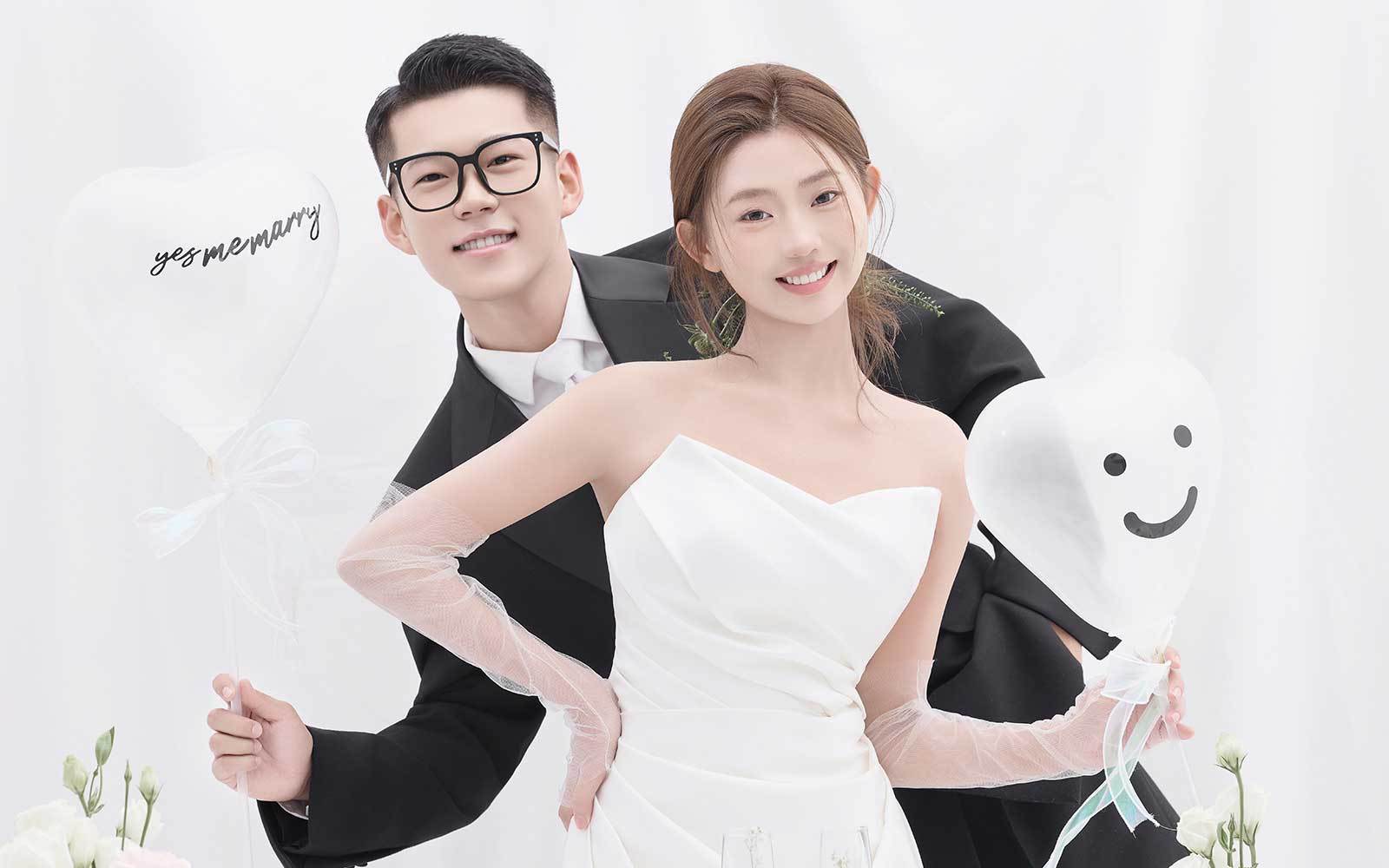 自带减龄感🌸室内小清新婚纱照真的美