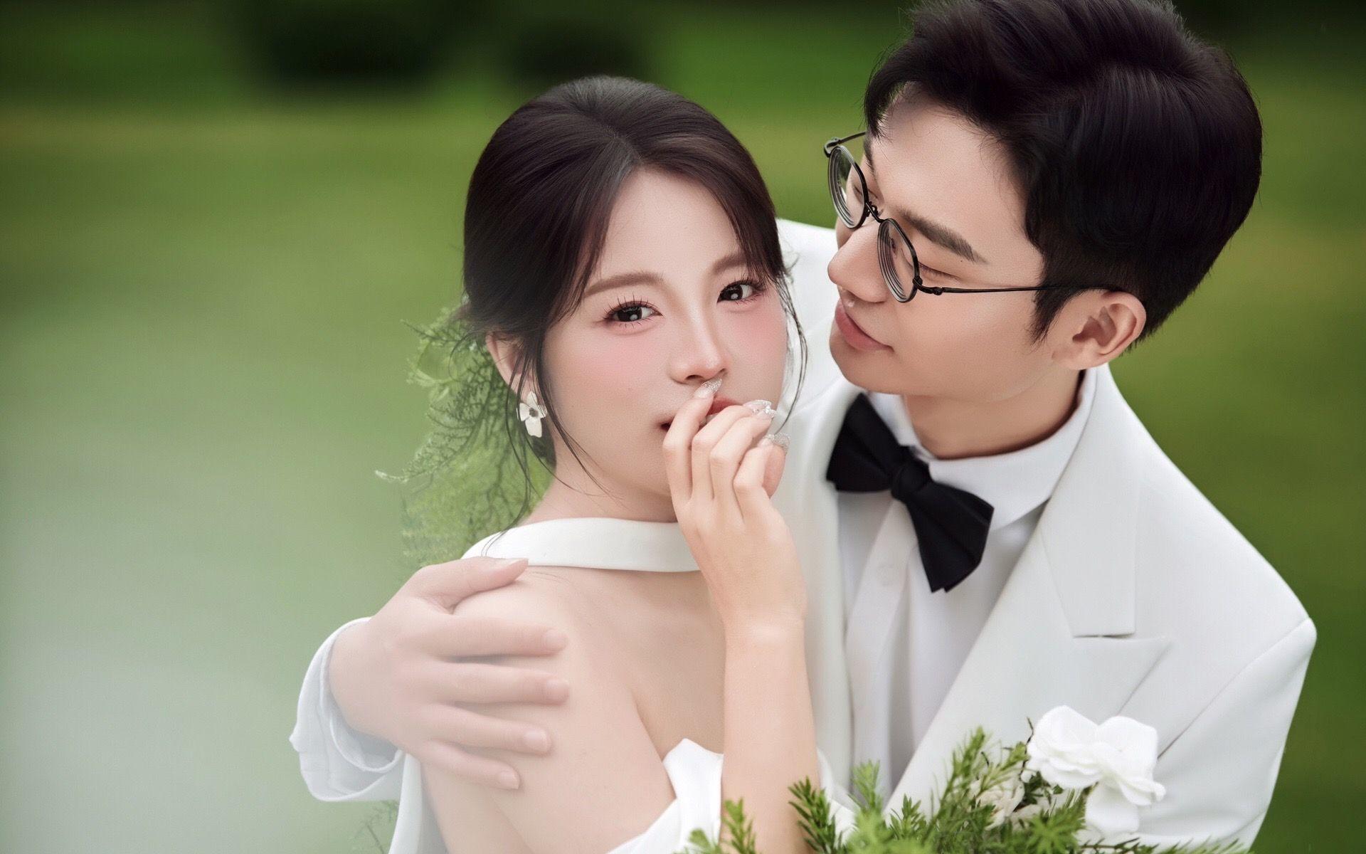 巴中婚紗照|草坪森系婚紗照