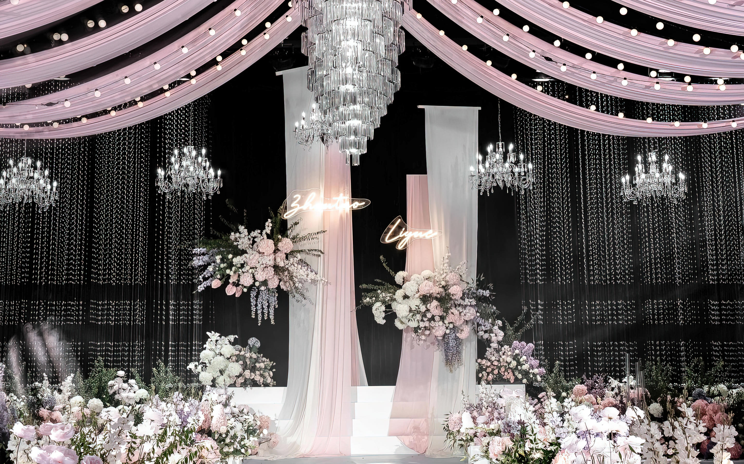 《云端爱神》粉色系水晶布幔韩式婚礼