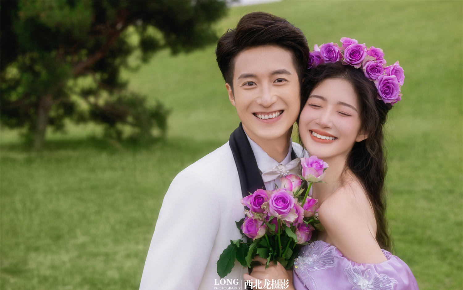 紫色梦境💜草坪森系婚纱照太浪漫啦