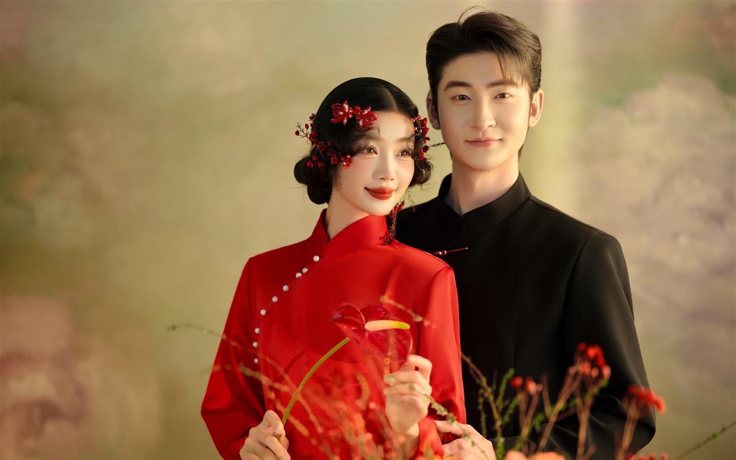 🧧被这组红色旗袍喜嫁婚纱照美哭😭