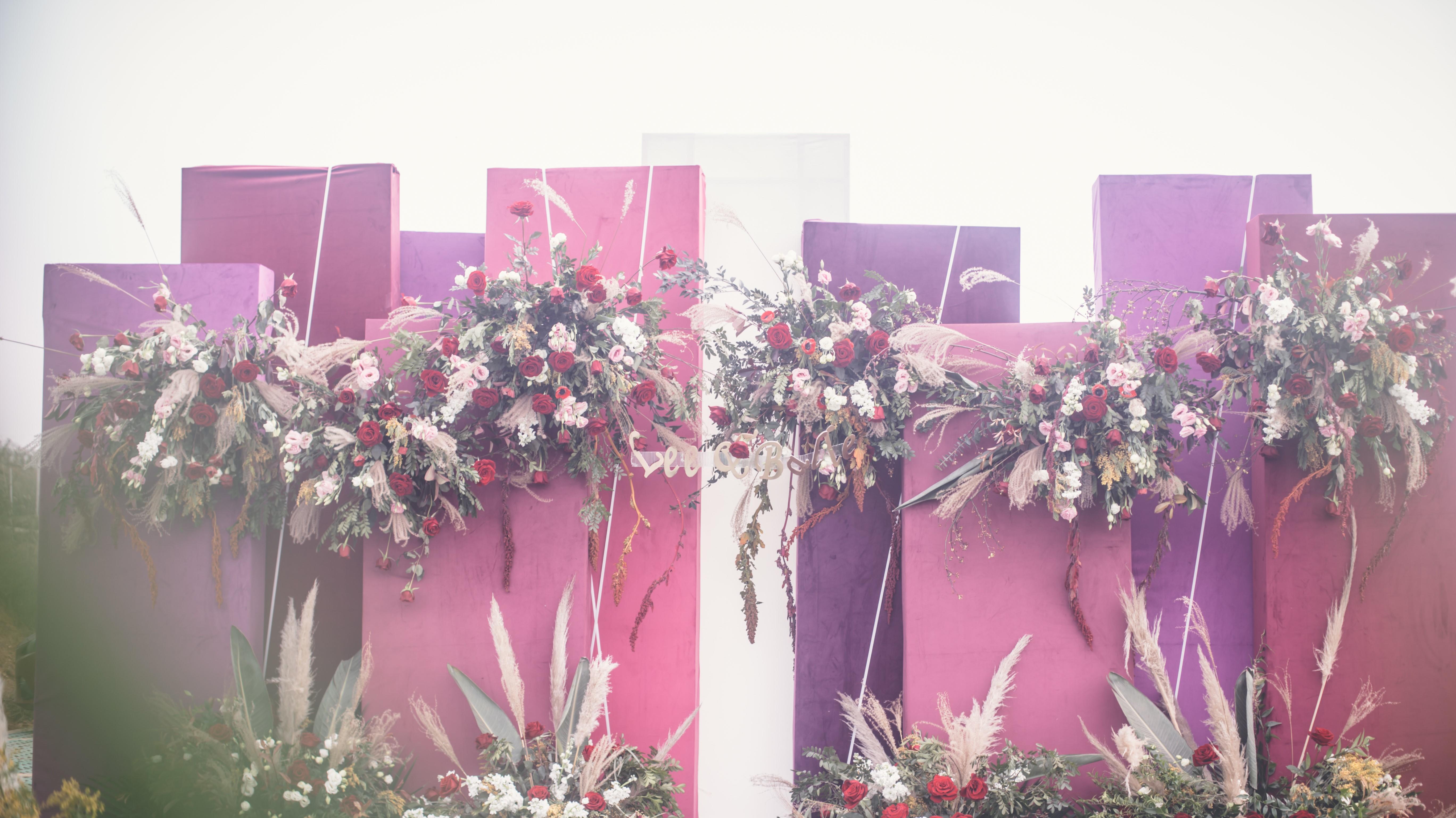 格林婚礼浆果色秋季户外婚礼